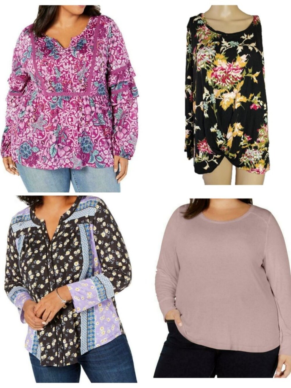 NWT 4 Pieces INC & Style & Co - Plus 1X - Top Bundle Lot Long Sleeve Blouse
